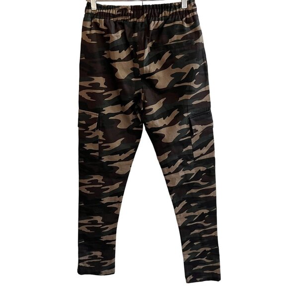 Boohoo Mens Pants Mens S Khaki Camo Cargo Twill‎ Popper Hem Casual Pants - Picture 5 of 12